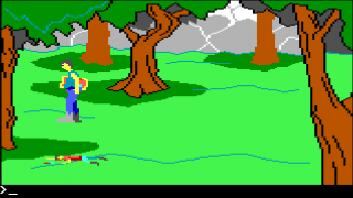 Eine von sehr vielen Sterbeszenen im ersten Teil der 'King's Quest'-Reihe.