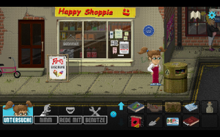 Zusammen mit Lucy erkunden wir die Stadt.