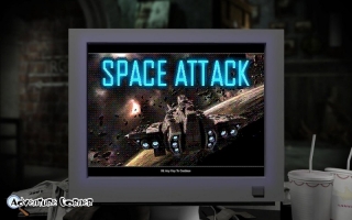 Nettes Gimmick: Wir können eine Runde Space Attack spielen, auch wenn das auf das Spiel keinen Einfluss hat.