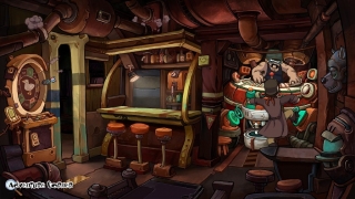 Die Welt von Deponia steckt voller spannender Erfindungen. Hier entsteht beispielsweise Kaffee.