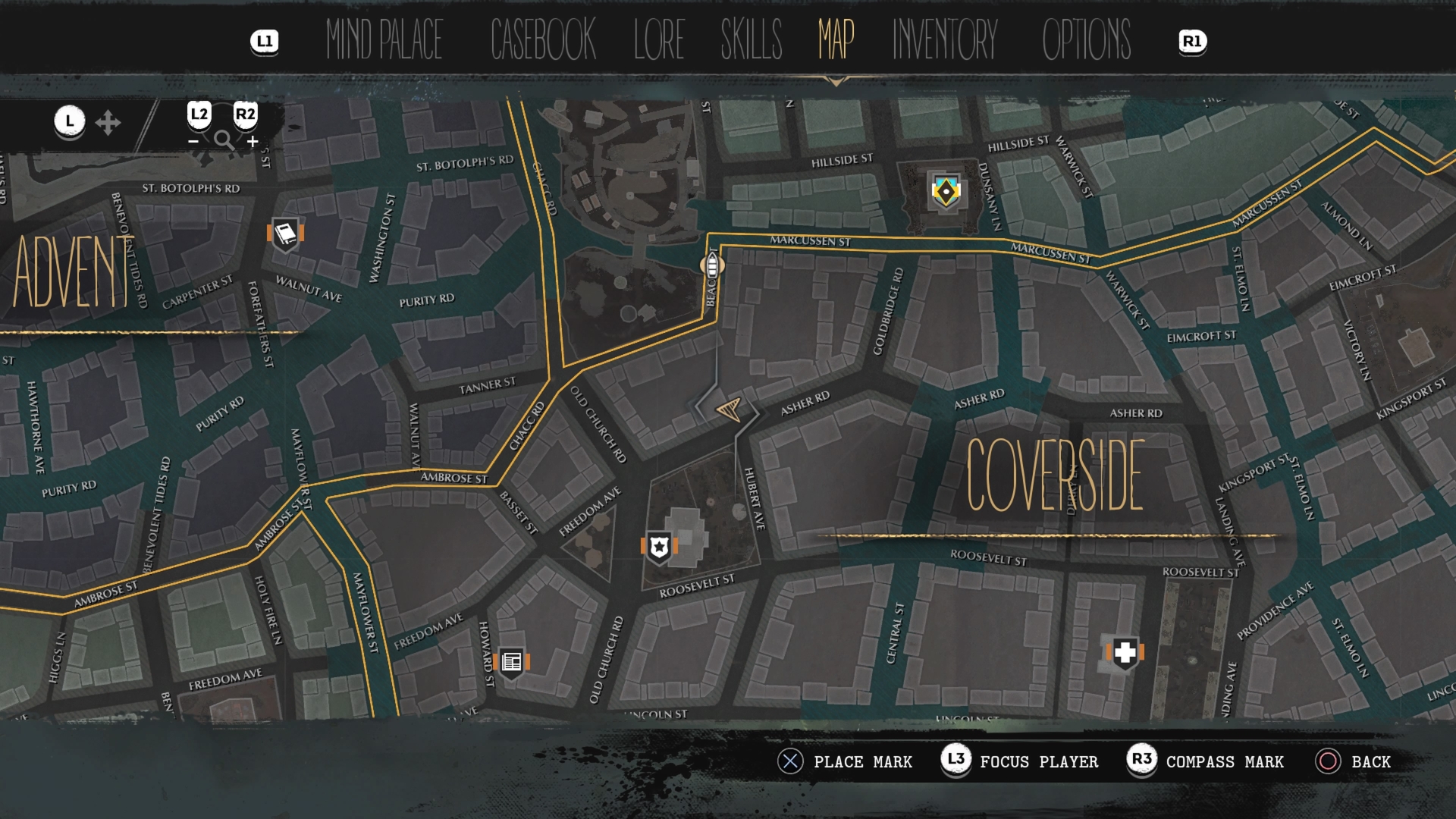 Карта sinking city